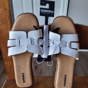 Sonoma Women's White and Tan Sandals